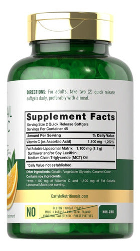 Vitamina C Liposomal 2200mcg Ultra Potente Carlyle