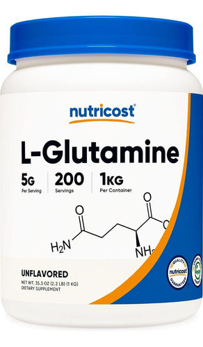 Glutamina Polvo 1kg L-glutamine Nutricost