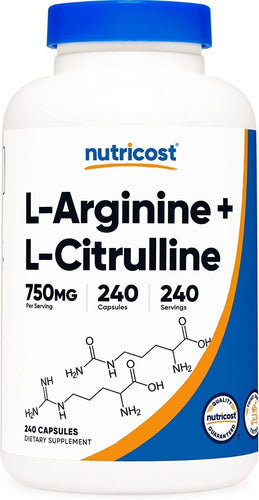 L Arginina 500 Mg + L Citrulina 250 Mg Nutricost