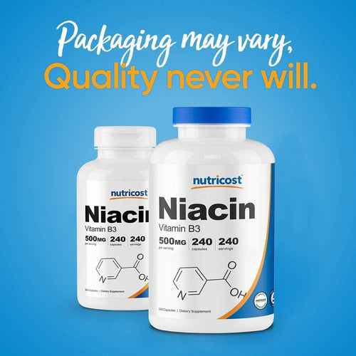 Niacina 500 Mg Vitamina B3 Acido Nicotinico Nutricost