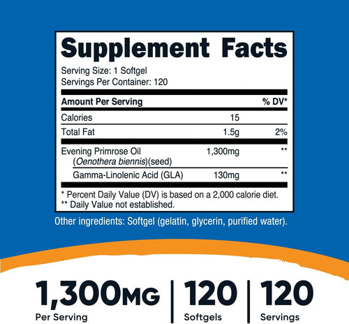 Aceite De Primula Onagra 1300 mg Nutricost