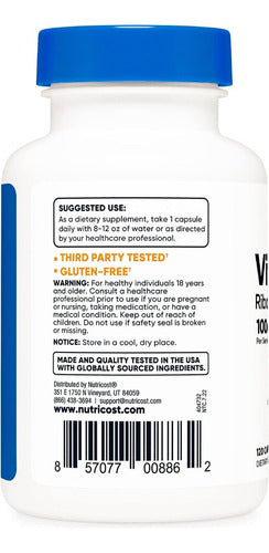 Vitamina B2 Riboflavina 100 Mg Nutricost