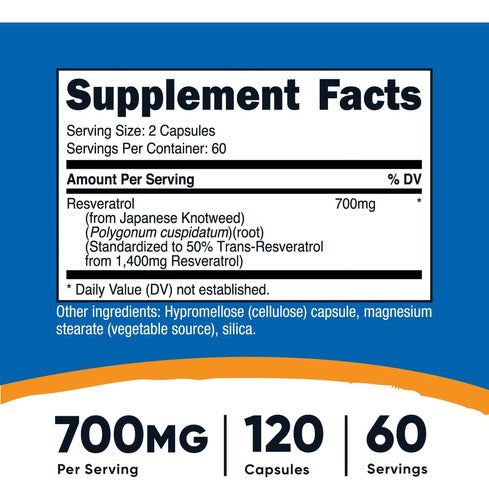 Resveratrol 700 Mg Nutricost