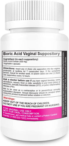 Acido Borico Supositorios 600 Mg Boric Life