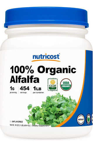Alfalfa En Polvo Organica 1 Libra Con 454 Servicios Nutricost