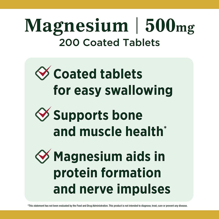 Tabletas de Magnesio Nature's Bounty 500 mg