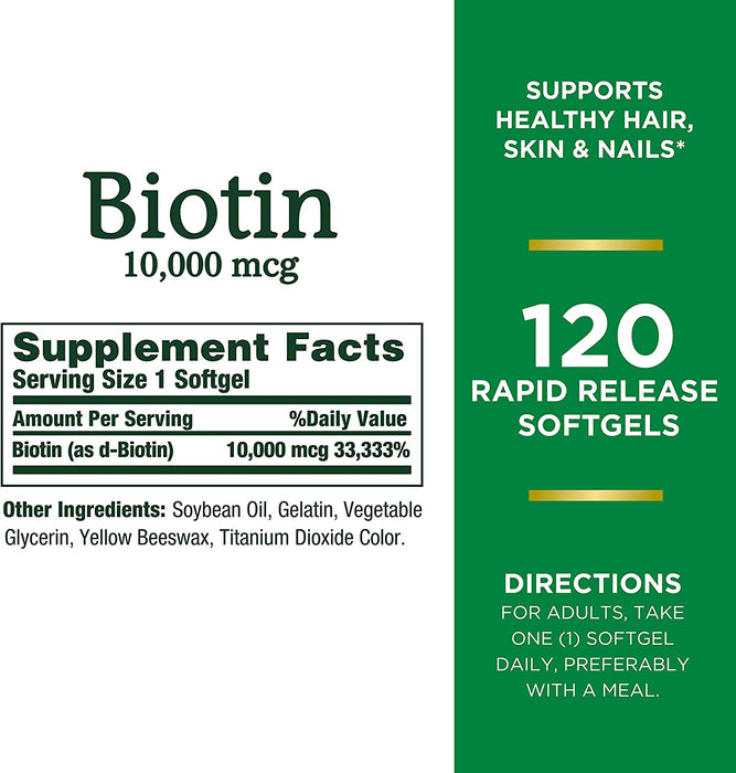 Biotina 10,000 mcg Nature's Bounty